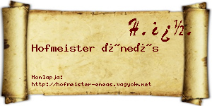 Hofmeister Éneás névjegykártya